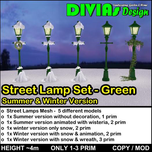 Street Lamp Set - Green - Summer & Winter Version