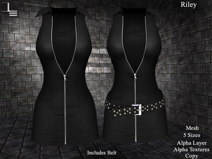 DE Designs - Riley - Black Leather