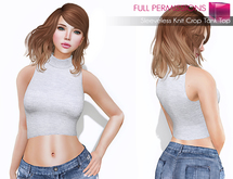 MI960254 MI Sleeveless Knit Crop Tank Top