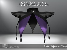 SUGAR - Harlequin Top - BLACK w PURPLE