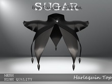 SUGAR - Harlequin Top - BLACK w SILVER