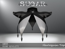 SUGAR - Harlequin Top - BLACK w WHITE