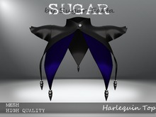 SUGAR - Harlequin Top - BLACK w BLUE