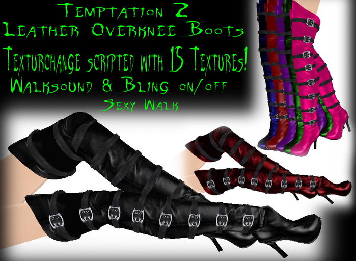Temptation2 Leather Overknee Boots -texturchange & walksound-
