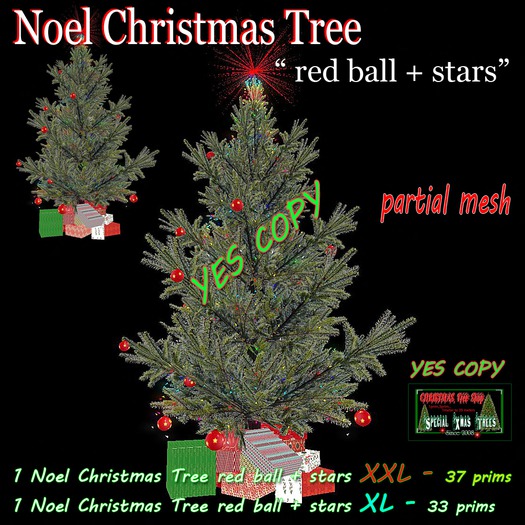 Noel Christmas Tree "red ball + stars" - box