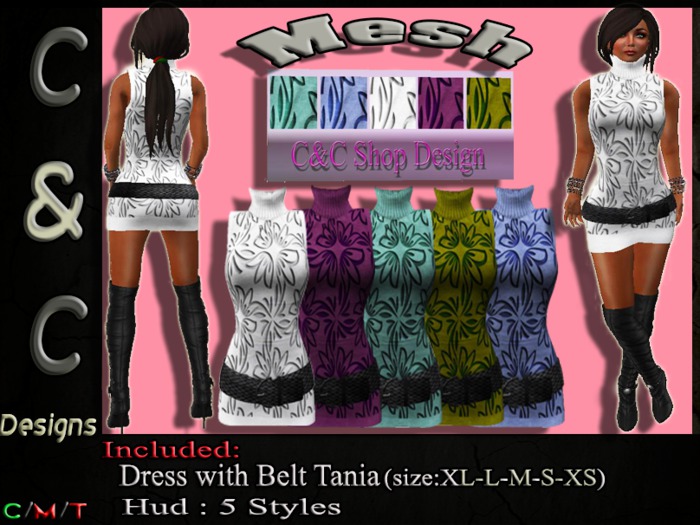 C&C Mesh Dress with Belt Tania (Hud 5 Styles)