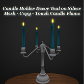 Candel Holder Decor Teal on Silver