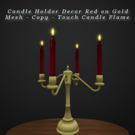Candel Holder Decor Red on Gold