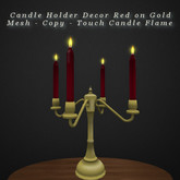 Candel Holder Decor Red on Gold