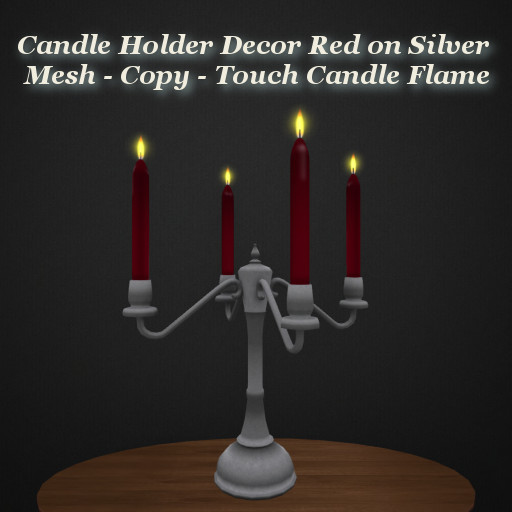 Candel Holder Decor Red on Silver