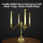 Candel Holder Decor Natural on Gold