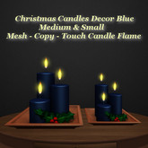 Christmas Candles Decor Blue Med & Sm