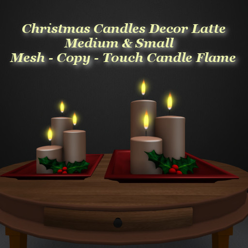 Christmas Candles Decor Latte Med & Sm