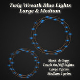Twig Wreath Blue Lights Lge & Med