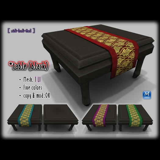 Classical Chinese Table (black) ★ Mesh, Only 1LI / Five colors