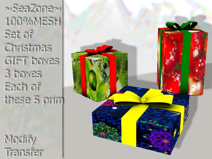 ~SeaZone~ Mesh Set Of GIFT Boxes [MODIFY,TRANSFER]