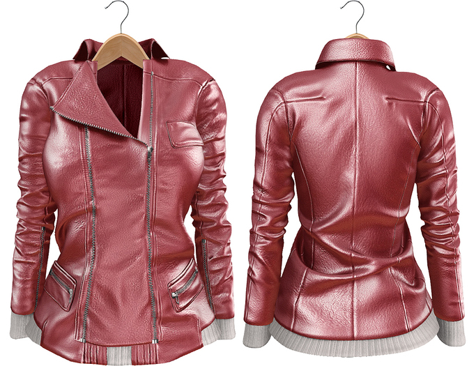 Blueberry Mins - Leather Zipped Jackets (Belleza Venus Compatible) Pink