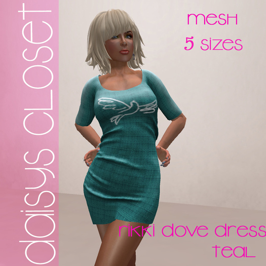 *DC - Rikki Dove Dress -Teal - 5 Sizes *