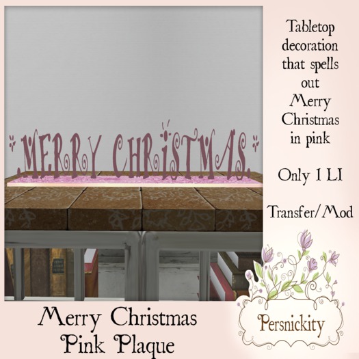 Merry Christmas Pink Plaque