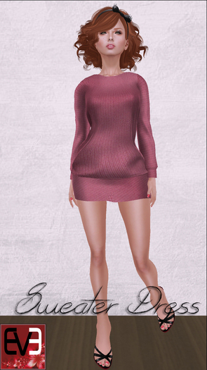 Pink Knit Sweater Dress for Eve Mesh Body (slim & pulpy)
