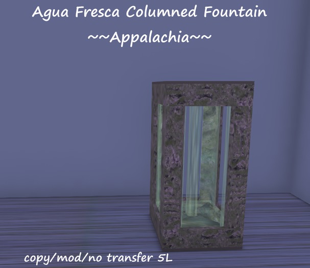 Agua Fresca Columned Fountain -- Appalachia