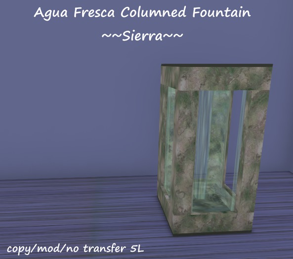 Agua Fresca Columned Fountain -- Sierra