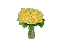 Dozen Yellow Roses in Vase