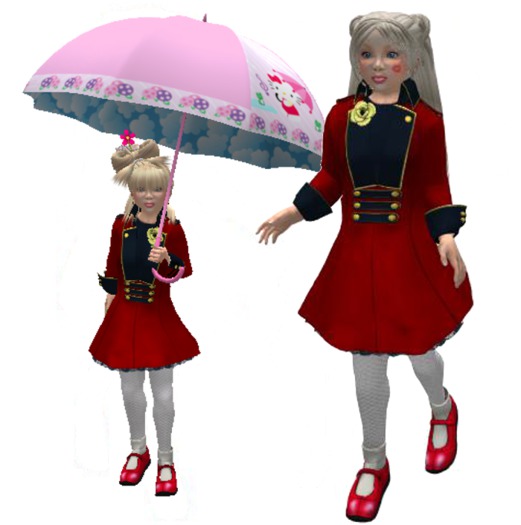 LITTLE GIRL COAT [RED & BLUE NAVY] OUTFIT