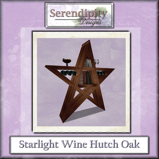 Serendipity Designs  - Starlight Wine Hutch - Varnished Oak