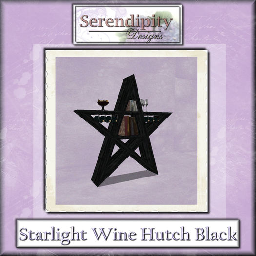 Serendipity Designs  - Starlight Wine Hutch Black