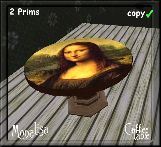 Absinthe, Art & Angels - Mona Lisa CoffeeTable