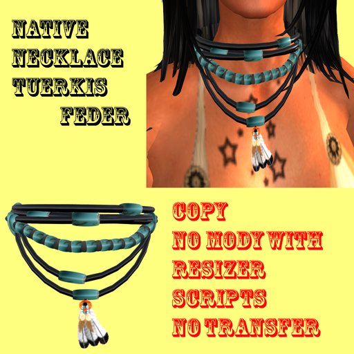 Native Necklace Tuerkis Feder 