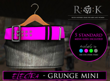 R:O:K STORE Elektra Grunge Leather Skirt / Pink Belt *