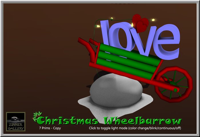 ZG - Christmas Wheelbarrow  - Love (Boxed)