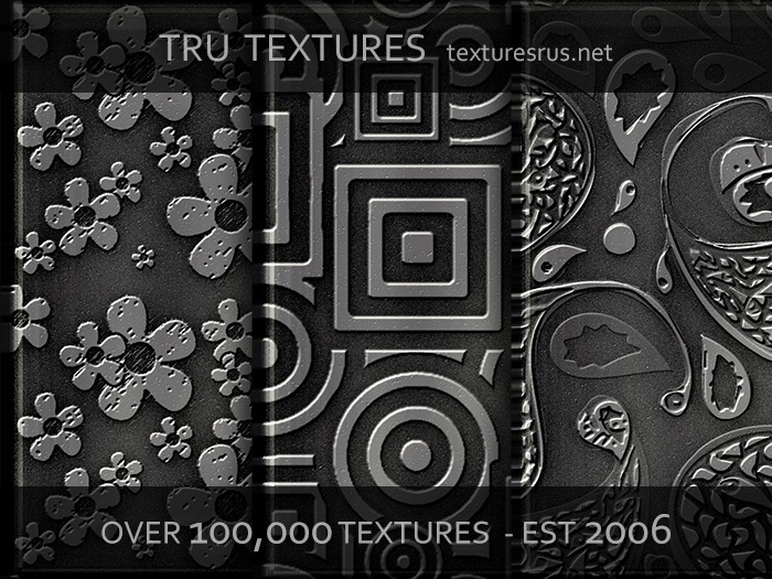 12956: 10 x Seamless Ornate Monochrome Metal Tile Textures Volume One - 1024 x 1024 Pixels 
