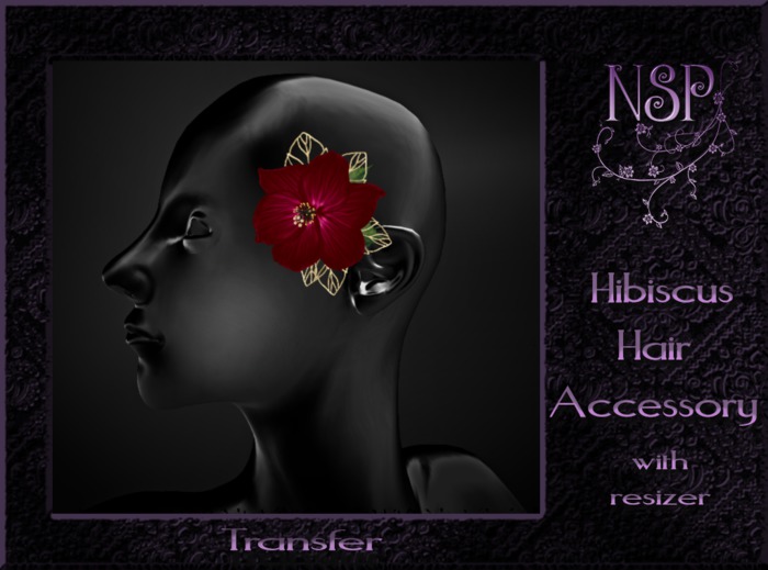 NSP Hibiscus Hair Flower Blue boxed