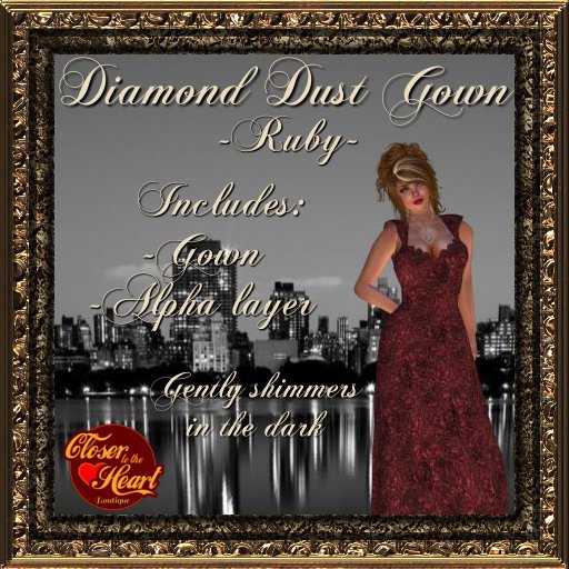 Diamond Dust Gown-Ruby BOXED