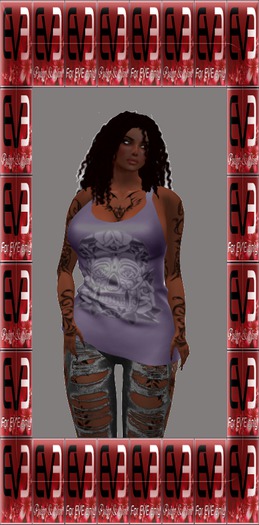 Skull Lavender  TOP