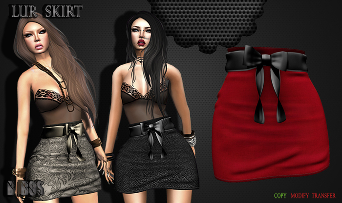 B BOS -Lur Skirt-Red-