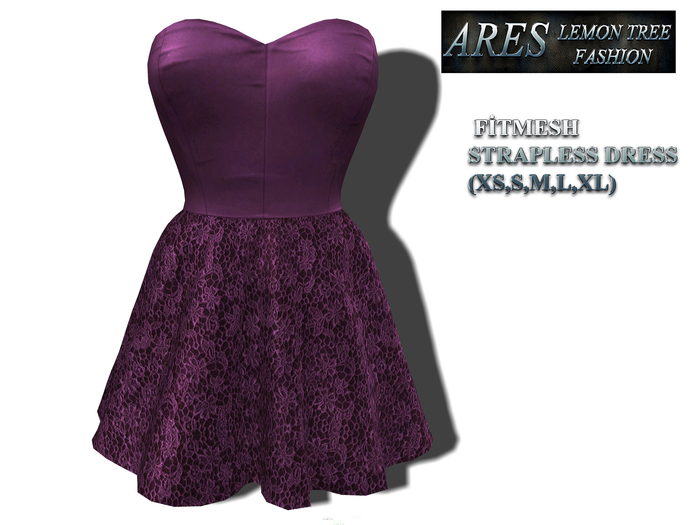 L-T-R Strapless Little Violet magenta dress