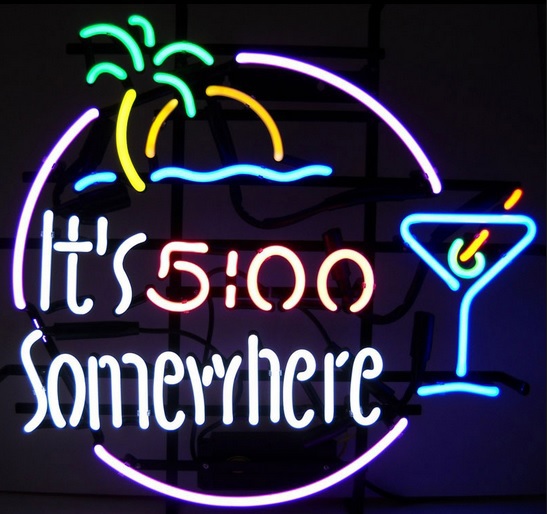 Flashing Neon Texture  IT's 5.00 Somewhere Sign