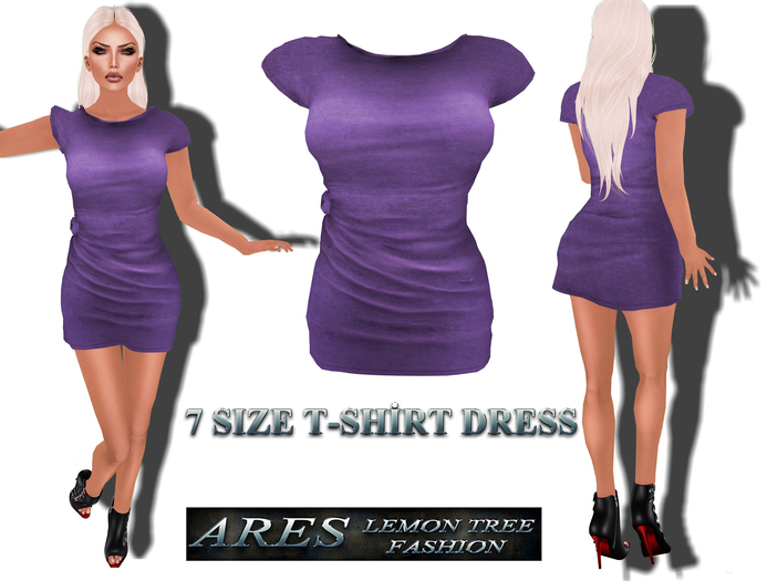 [L-T-R] Violet  T-shirt Dress Side Knotted