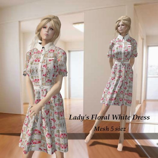 Lady's Floral White Dress Box