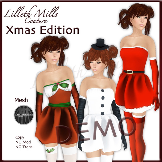 - DEMO - LMC Xmas Edition - fully Rigged Mesh Christmas Costumes - DEMOS 