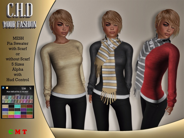 [C.H.D] Pia Sweater & Scarf