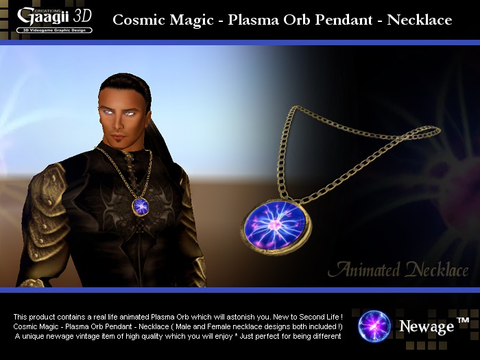 Gaagii 3D - Magic Plasma Orb Necklace - Animated Effect (Unisex)