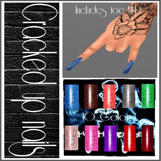 [.Twisted Barbie.] CRACKED UP NAILS FOR HORN SLINK HANDS(BOXED)