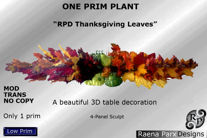 ONE PRIM THANKSGIVING LEAVES TABLE DECORATION - *RPD*