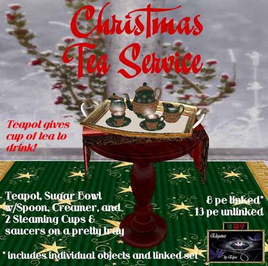 *EbE* Christmas Tea Service (Venetian green) (bag)