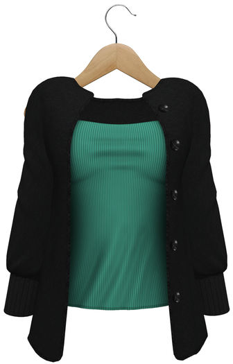 J.H.C *Romina* Cardigan with & w/o Shirt (BLACK)